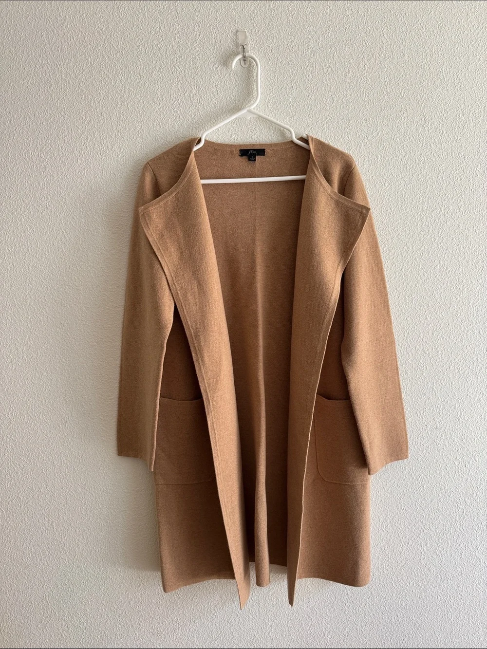 J. Crew Open-Front Camel Knit Women’s Sweater Coat